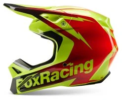 Fox Racing V1 Statk Helmet -NEXX shop fox racing v1 statk helmet red hi viz yellow black 2