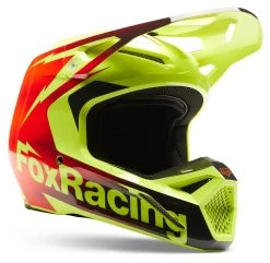 Fox Racing V1 Statk Helmet -NEXX shop fox racing v1 statk helmet red hi viz yellow black