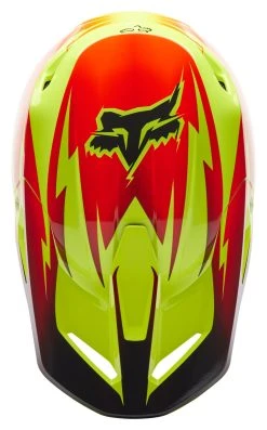 Fox Racing V1 Statk Helmet -NEXX shop fox racing v1 statk helmet red hi viz yellow black 4