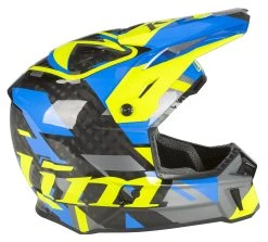 Klim F3 Carbon Raid Helmet -NEXX shop klim f3 carbon raid helmet blue hi viz yellow 2